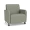 Lesro Siena Lounge Reception Wide Guest Chair w/ Front Casters, Brushed Steel Back Legs, OH Eucalyptus Uph SN1201 - alternate 1